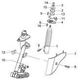 Vespa LX 50 4T – Cache amortisseur avant