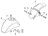Vespa LX 50 4T – Garde-boue avant Garde-boue arrière