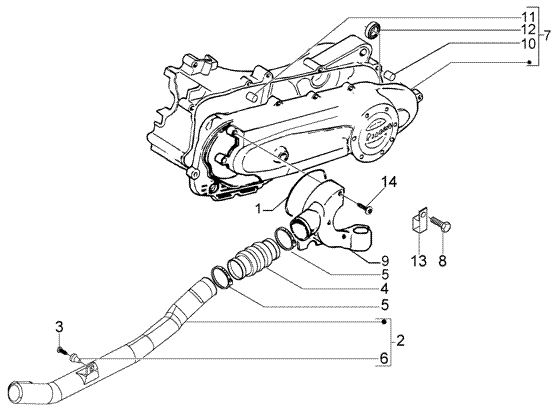 Vespa LX 50 4T – Versnellingsbakdeksel