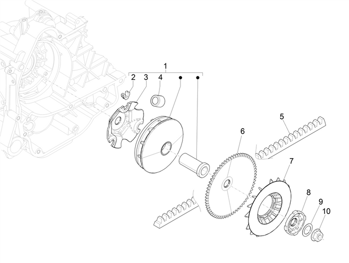 Vespa Sprint 50 25 kmh E5 2020 – Aandrijfkoppeling