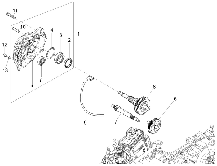 Vespa Sprint 50 25 kmh E5 2020 – Versnellingsbak