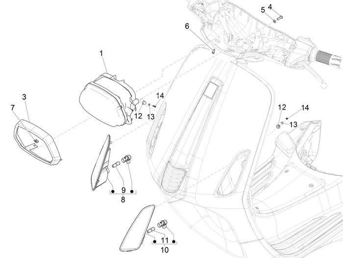 Vespa Sprint 50 25 kmh E5 2020 – Voorlichten Knipperlichten