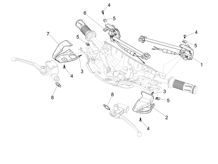 Vespa Sprint 50 2T NOABS E2 2014-2017 – Schakelaars Drukknopschakelaar