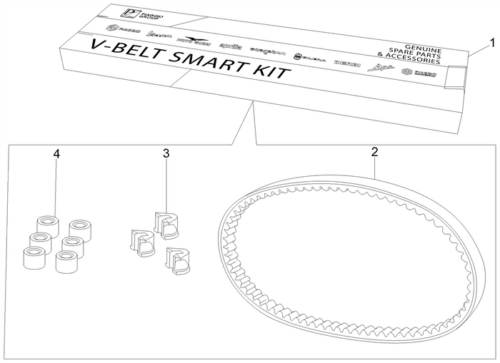 Vespa Sprint 50 4T 2V 25 kmh NOABS E2 2014-2017 – Transmissiekit
