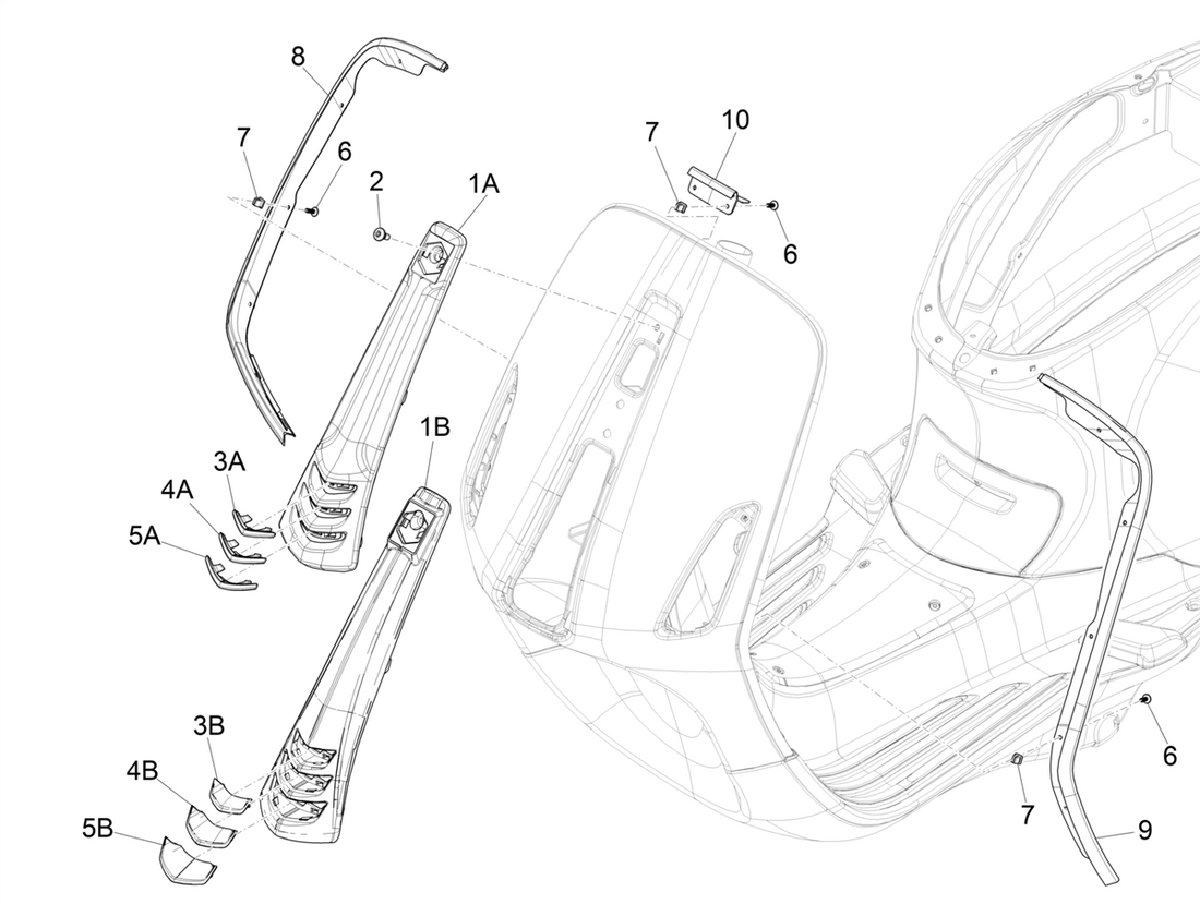 Vespa Sprint 50 4T 3V 25 kmh E4 2017-2020 – Voorscherm