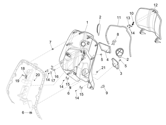 Vespa Sprint 50 4T 3V E5 2020 – Handschoenenkastje Voor Achterscherm