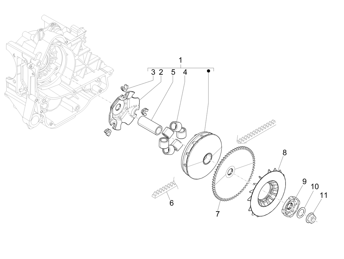 Vespa Sprint 50 4T 3V E5 2020 – Variateur