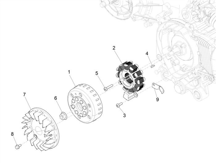 Vespa Sprint 50 4T 3V E5 2020 – Vliegwiel Dynamo Ontsteking