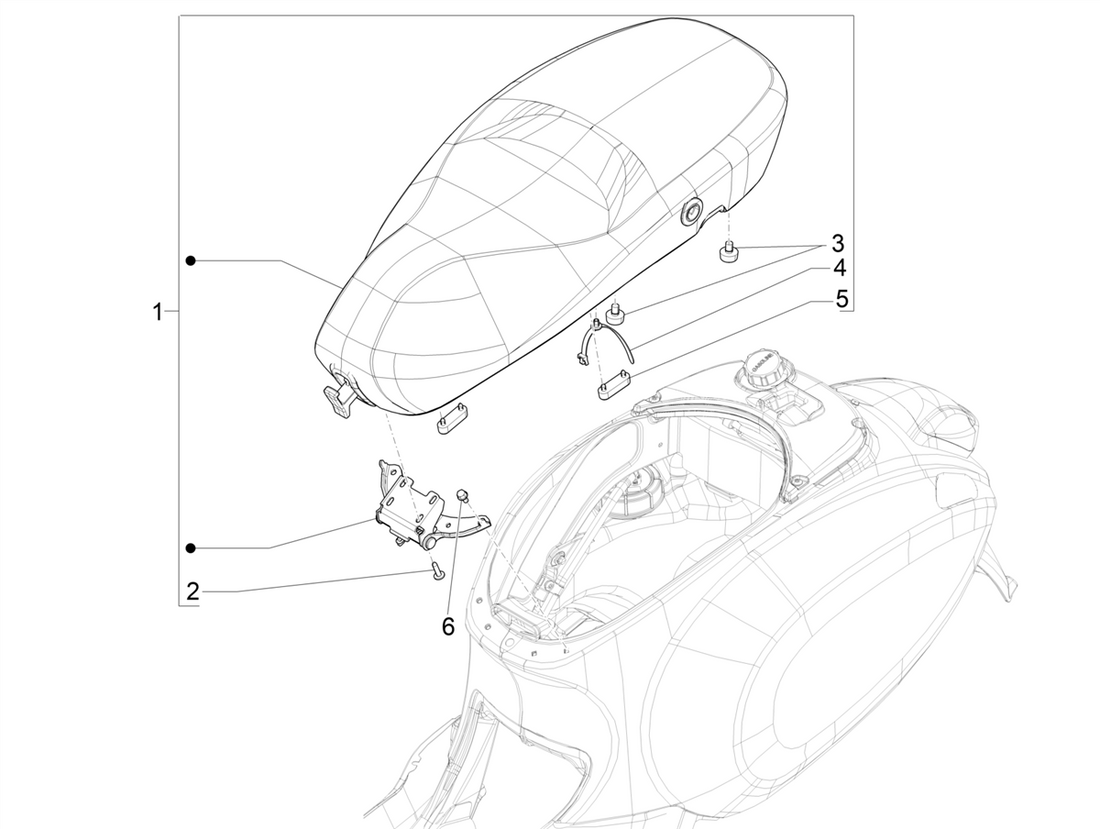 Vespa Sprint 50 4T 3V E5 2020 – Zadel