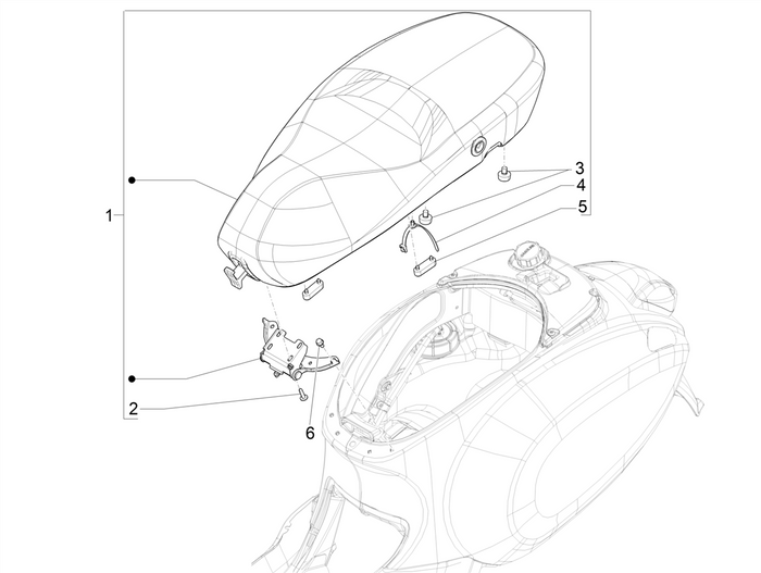 Vespa Sprint 50 4T 3V E5 2020 – Zadel
