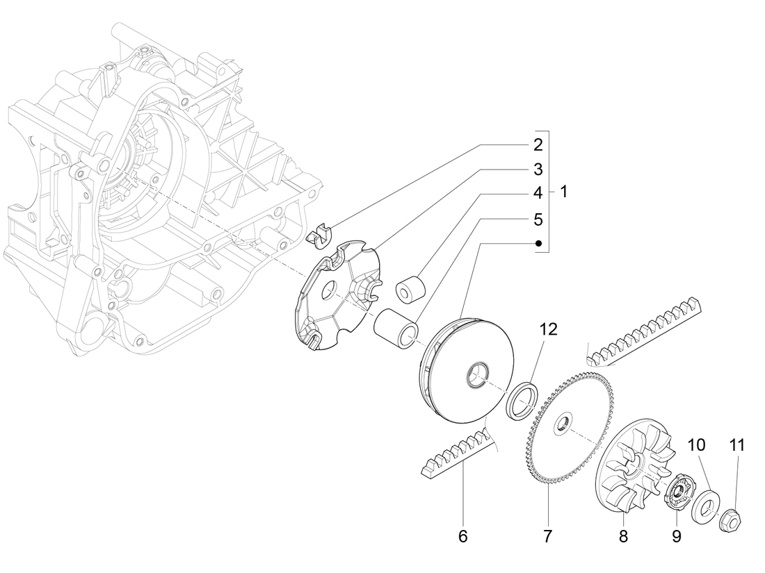 Vespa Sprint 50 4T 4V NOABS E2 2014-2017 – Aandrijfkoppeling