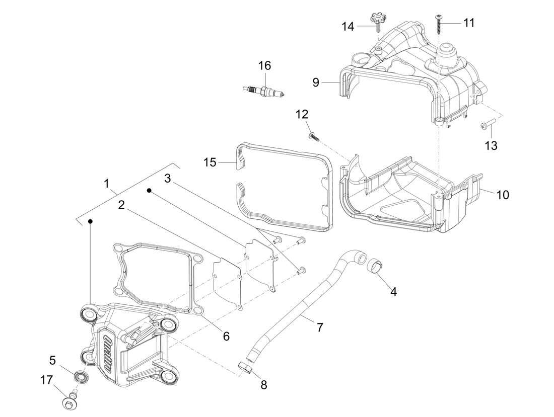 Vespa Sprint 50 4T 4V NOABS E2 2014-2017 – Cilinderkopdeksel