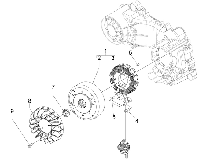 Vespa Sprint 50 4T 4V NOABS E2 2014-2017 – Ontsteking Vliegwiel