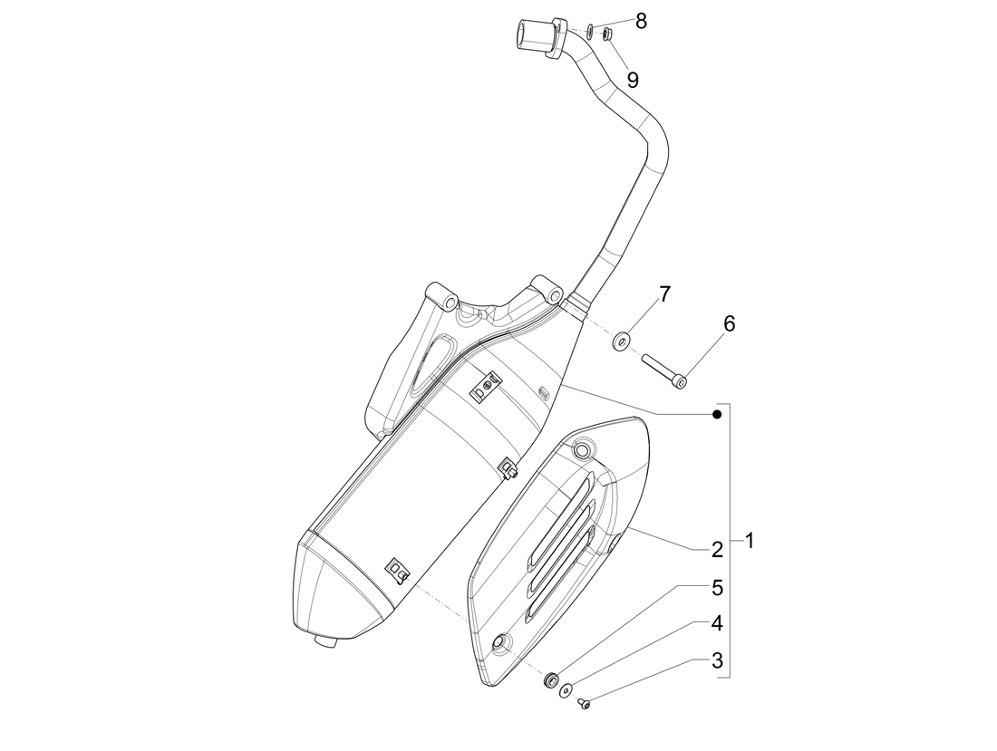 Vespa Sprint 50 4T 4V NOABS E2 2014-2017 – Uitlaat