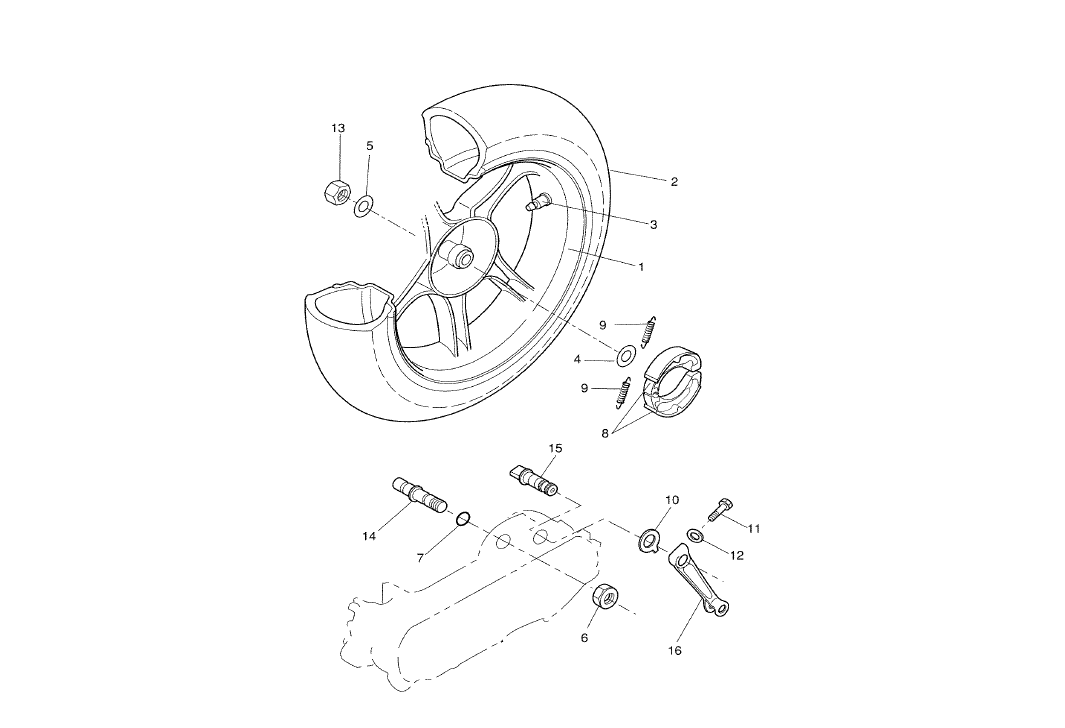 Yamaha Aerox 100 2T – Achterwiel