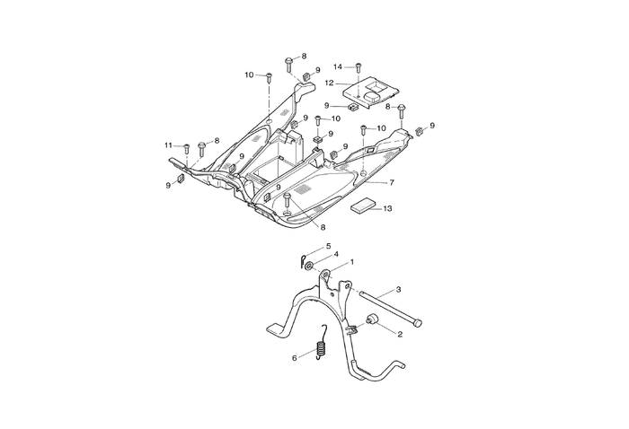 Yamaha Aerox 100 2T – Middenstandaard Treeplank