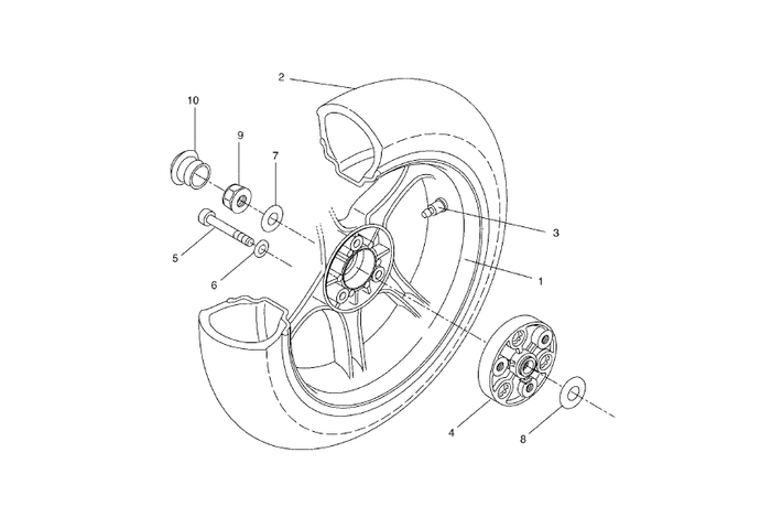 Yamaha Aerox 50 R Facelift – Achterwiel