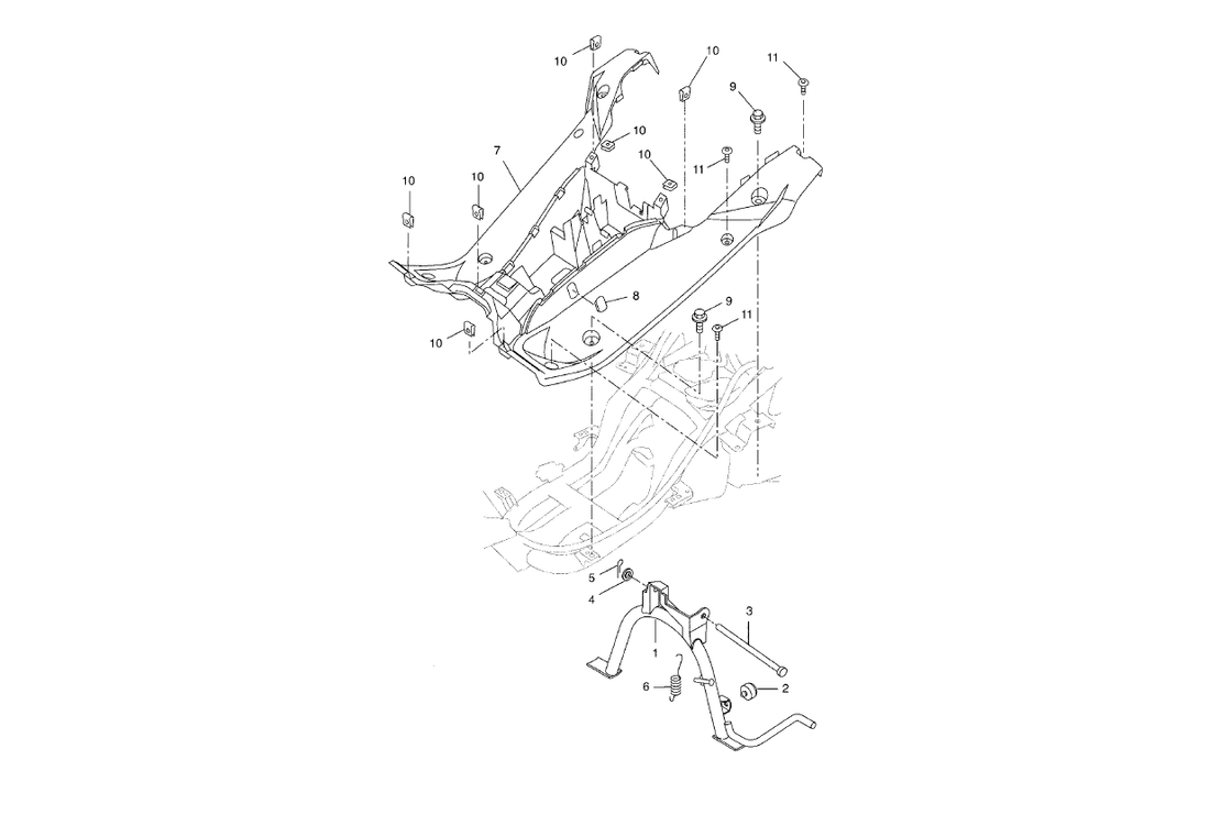 Yamaha Aerox 50 R Facelift – Middenstandaard Treeplank