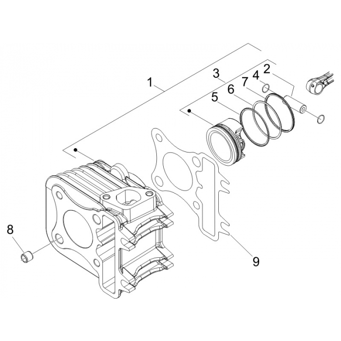 Zylinder-Sucker-Sucker-Pin-Einheit Zip 50 4t 25 km/h Noabs E2 2006-2016 (EMEA)
