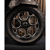 Velgenset Marus Stil glänzender schwarz / silberne Vespa Sprint / Primavera