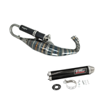 BGM Uitlaat 55 Slag Zwart + Nademper Giannelli Carbon Piaggio / Gilera 125-180cc 2 Takt