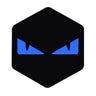 3D Voorkaplogo/Sticker Boze Ogen Zip Blauw 3D Sticker
