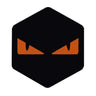 3D Voorkaplogo/Sticker Boze Ogen Zip Oranje 3D Sticker