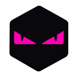 3D Voorkaplogo/Sticker Boze Ogen Zip Roze 3D Sticker