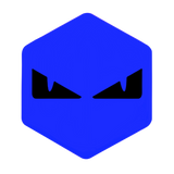 3D Voorkaplogo/Sticker Boze Ogen Zip Blauw/zwart 3D Sticker