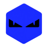 3D Voorkaplogo/Sticker Boze Ogen Zip Blauw/zwart 3D Sticker