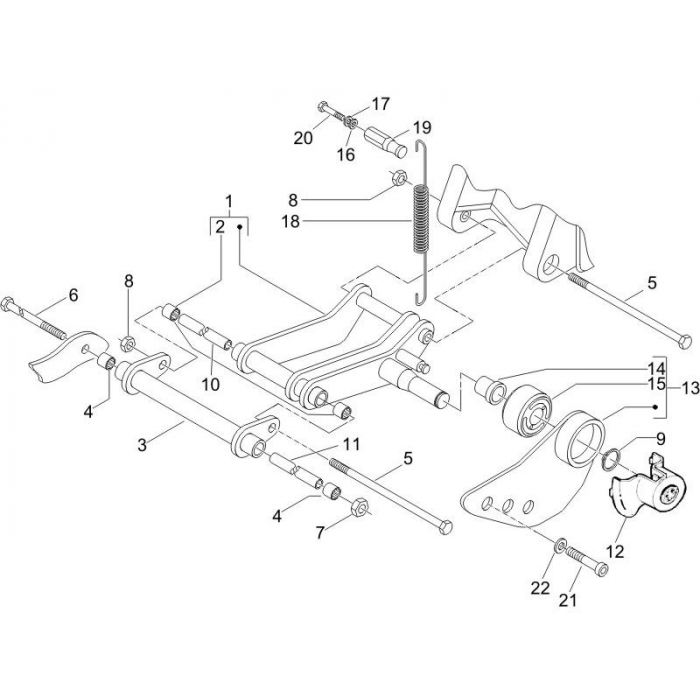 Subframe ZIP 50 4T 25 km/h NOABS E2 2006-2016 (EMEA)